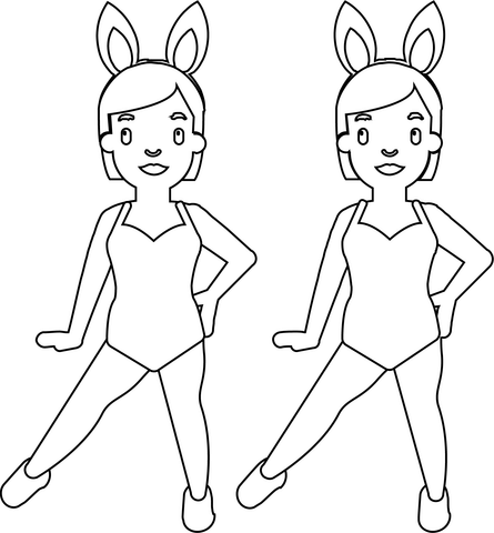 Bunny Ears Emoji Coloring Page